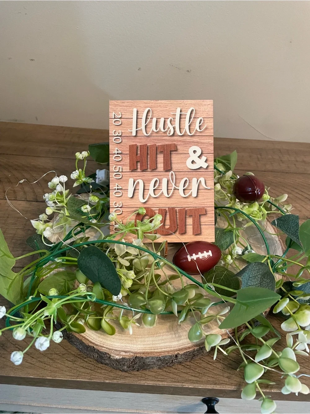 Football Party Centerpieces (Set of 6) Rustic First Year Down Birthday